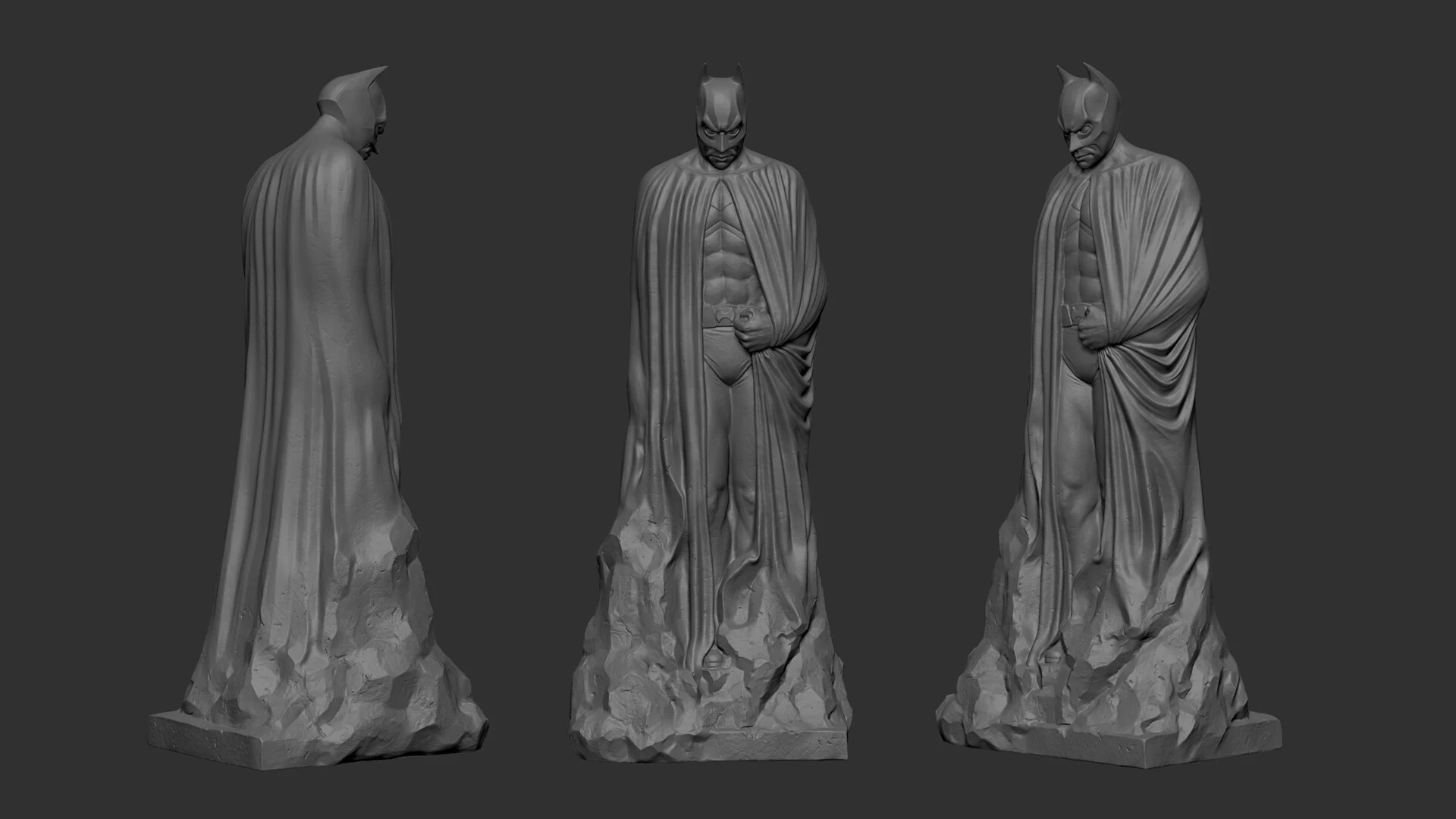 Batman Memorial Statue — Clay render