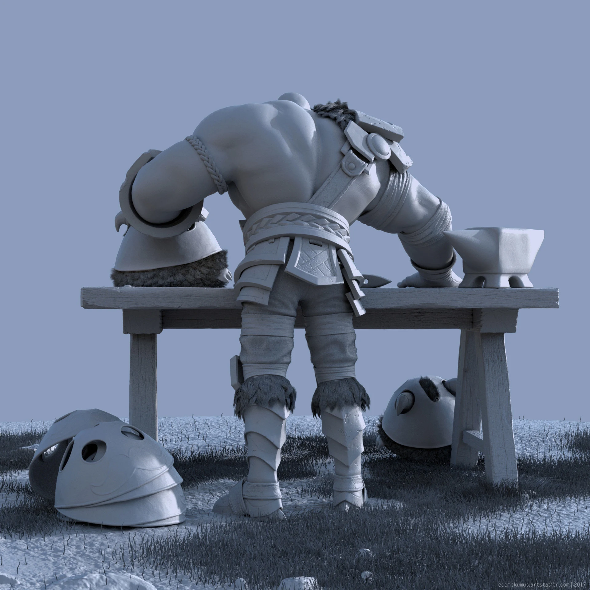 The Protectors of Braum — Clay render — detail