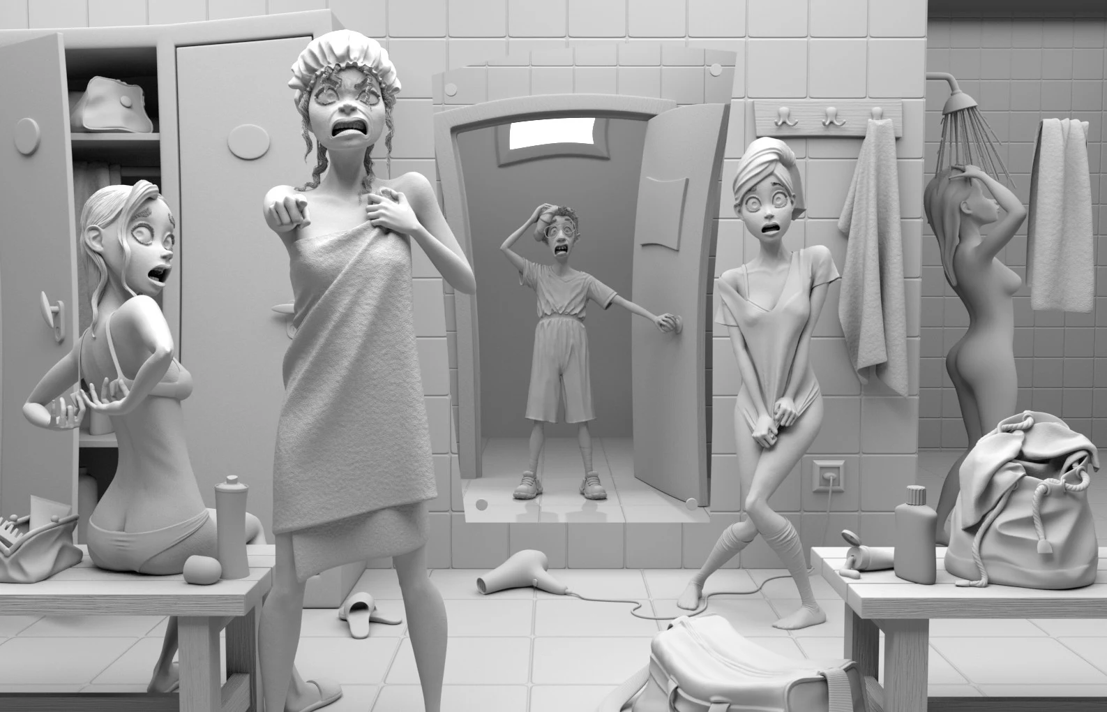 Exploring the Forbidden Door — Clay render